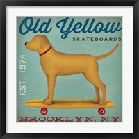 Golden Dog on Skateboard Framed Print