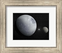 Pluton, its big moon Charon and the Polaris star Fine Art Print