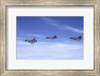 Saab JA 37 Viggen and Saab JAS 39 Gripen fighters of the Swedish Air Force Fine Art Print