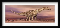 Large Argentinosaurus dinosaur walking in the desert Fine Art Print