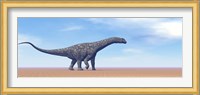 Large Argentinosaurus dinosaur walking in the desert Fine Art Print