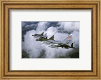 Four Saab 37 Viggen fighters of the Swedish Air Force Fine Art Print