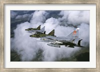 Four Saab 37 Viggen fighters of the Swedish Air Force Fine Art Print