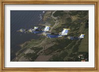 Saab 105 jets flying in formation Fine Art Print