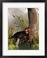 A Lycaenops stalking through a shallow prehistoric wetland Fine Art Print