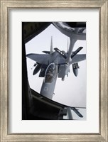 Air refueling a F-15E Strike Eagle of the US Air Force Fine Art Print