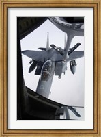 Air refueling a F-15E Strike Eagle of the US Air Force Fine Art Print