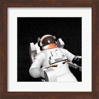 Astronaut floating alone in the dark space surrounded with stars Fine Art Print