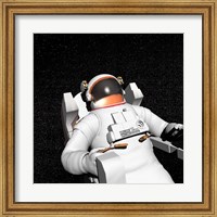 Astronaut floating alone in the dark space surrounded with stars Fine Art Print