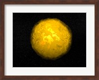 Bright sun shining in the universe with starry background Fine Art Print
