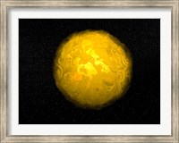 Bright sun shining in the universe with starry background Fine Art Print