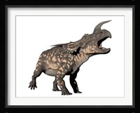 Einiosaurus dinosaur, white background Fine Art Print