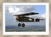 Fokker DVII World War I replica fighter in the air Fine Art Print