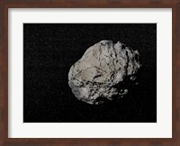 Large grey meteorite in the universe full of stars Fine Art Print