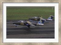 Saab 105 jet trainers on the strip Fine Art Print