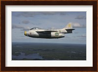 Saab J 29 vintage jet fighter of the Swedish Air Force Historic Flight Fine Art Print