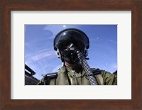 Self-portrait of a pilot flying in a Saab J 32 Lansen Fine Art Print