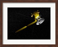 The Cassini spacecraft in orbit Fine Art Print