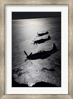 Three P-51 Cavalier Mustang warbirds in flight Fine Art Print