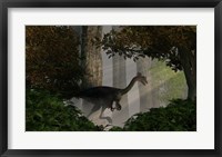 Gigantoraptor in a dense prehistoric forest Fine Art Print