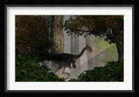 Gigantoraptor in a dense prehistoric forest Fine Art Print