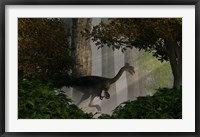 Gigantoraptor in a dense prehistoric forest Fine Art Print