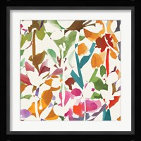 Pink Garden Square II White Framed Print