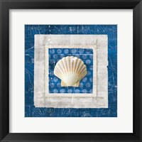 Sea Shell III on Blue Fine Art Print