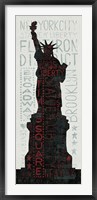 Statue of Liberty - Red Framed Print