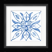 Tile Stencil II Blue Fine Art Print