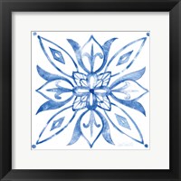 Tile Stencil II Blue Fine Art Print