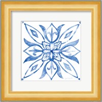 Tile Stencil II Blue Fine Art Print