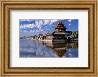 China, Beijing, Tower and moat guard, Forbidden City Fine Art Print