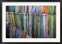 China, Suzhou. Hanging silk threads, market Fine Art Print