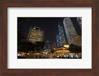 City Skyline, Statue Square, Hong Kong, China Fine Art Print
