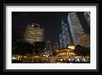 City Skyline, Statue Square, Hong Kong, China Fine Art Print