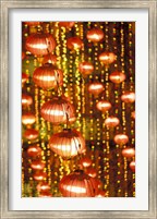 Beijing Hotel Lobby and Red Chinese Lanterns, China Fine Art Print