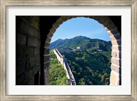 China, Huairou, Mutianyu, Great Wall, turret window Fine Art Print