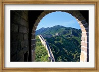 China, Huairou, Mutianyu, Great Wall, turret window Fine Art Print