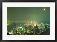 City Lights at Twilight From Victoria Peak, Central District, Hong Kong, China Fine Art Print
