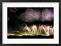 China, Beijing, Fireworks over Tienanmen Square Fine Art Print