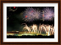 China, Beijing, Fireworks over Tienanmen Square Fine Art Print