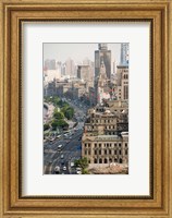 View of the Bund District Along Huangpu River, Shanghai, China Fine Art Print