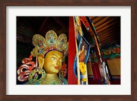 Dalai Lama Picture Beside Maitreya Buddha, Thiksey Monastery, Thiksey, Ladakh, India Fine Art Print