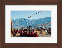 Tibetan Ceremony in Shanti Stupa, Leh, Ladakh, India Fine Art Print