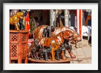 Souvenir Tiger Sculptures, New Delhi, India Fine Art Print