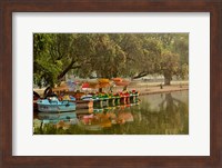Boat reflection, Delhi, India Fine Art Print