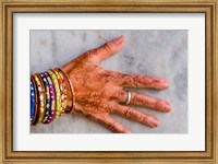 Henna Design on Woman's Hands, Delhi, India Fine Art Print