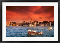 Hong Kong Harbor at Sunset, Hong Kong, China Fine Art Print