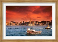 Hong Kong Harbor at Sunset, Hong Kong, China Fine Art Print